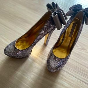 Ted Baker Silver Glitter Heels